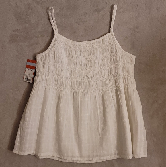 Cat & Jack Girls Smocked Top White Size Medium 10-12 - Picture 2 of 3